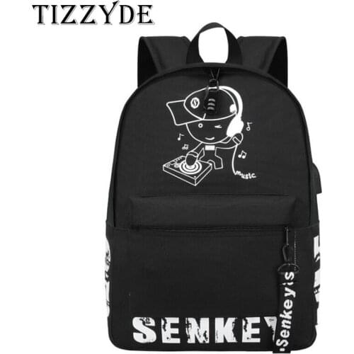 2018 New USB charging luminous backpack Outdoor leisure backpack Fashion student School Backpack Teenage Men bags WLJ349