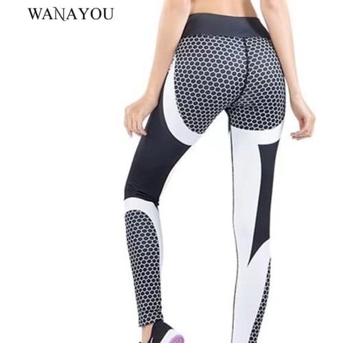 WANAYOU S-XXXL Large Size Yoga Pants,Breathable Women Gym Athletic Fitness Leggings,Stretchy Hip Push UP Running Exercise Tights