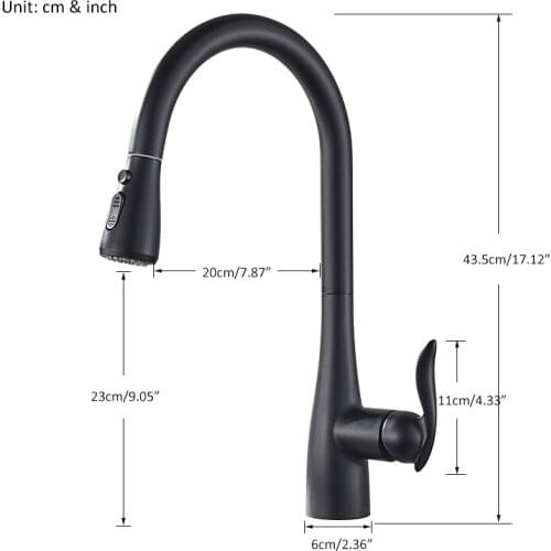 Vidric Matte Black Pull Out Kitchen Faucet Single Handle Mixer Tap Kitchen 360 Rotation Kitchen Mixer Tap Kitchen Water Tap