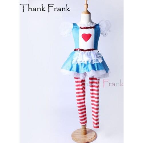 Role Clown Jazz Modern Dance Costume With An Attached Long Unitard Puff Sleeve C150