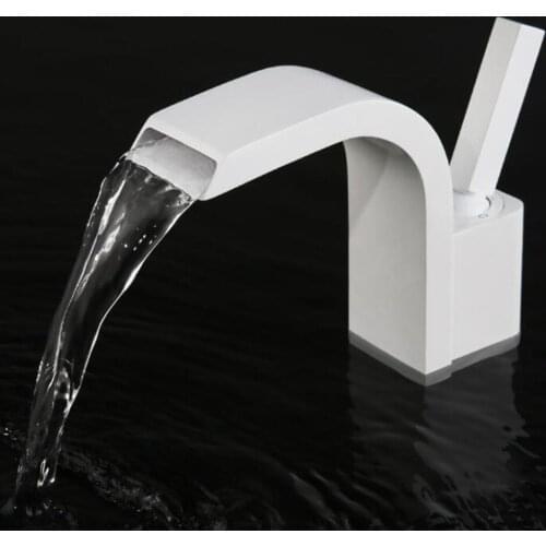 Vidric Deck Mounted Hot Cold Water Mixer Tap Bathroom Sink Faucet Black Faucets White Chrome Finished ELK1118