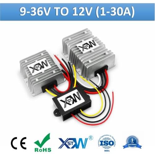 XWST 9-36V 12V 24V To 12 Volts Voltage Regulator DC DC Boost Buck Converter Car Power Supply 1A to 30A Step Up Down Converter