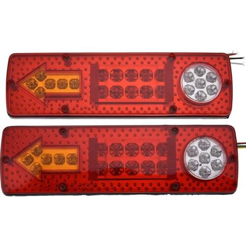2PCS 131 LED Taillights Cars Tricycle Trucks Trailer Turn Light Brake Lamp 12V