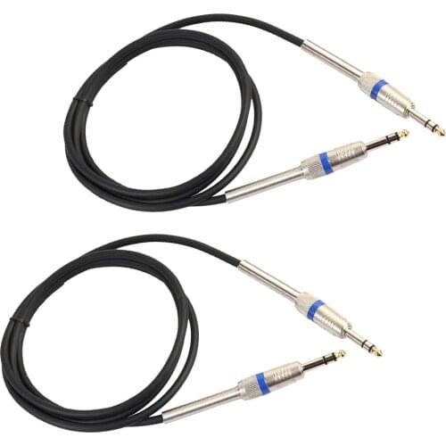 2Pack Audio Cable 1/4'' TRS Balanced Male to Male Interconnect Cable Cord, 6feet