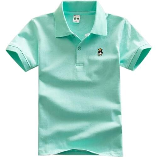 2018 new fashion boys t shirts for kids summer children clothes solid color cotton short sleeve boys girls T shirt DQ299