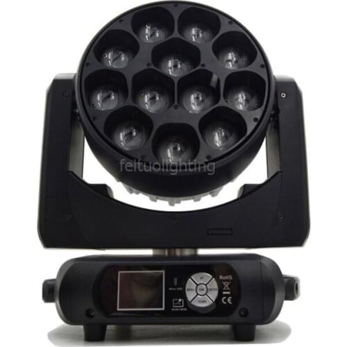 4 with fly case/lot Led Moving Head Beam Lights 12x40w LED Zoom Wash RGBW 4 in 1 with Pixel Control For Club, Bar, Small show,TV