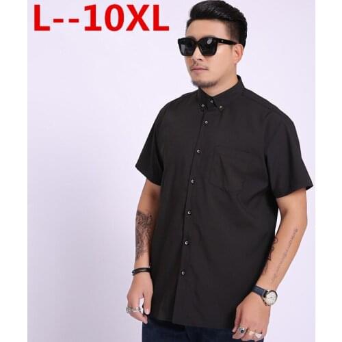 5XL Plus 10XL 8XL 6XL New Mens Shirt Slim Fit Fashion Short Sleeve Casual Business Men Dress Shirts High Quality Camisas