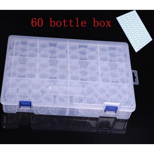 60 Bottles Jar Square Diamond Painting Storage box Diamond Painting Accessories Beads Container Mosaic Storage boxes Tools