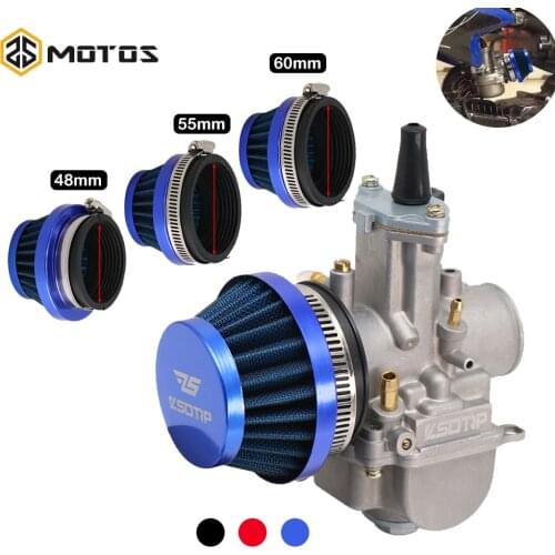 ZS MOTOS 48mm 55mm 60mm Air Filter Cleaner For Keihin Koso PWK Mikuni Carburetors 2 Stroke ATV Quad Dirt Bike Air Filter Cleaner
