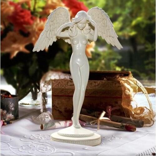 ANTIQUE ANGEL SCULPTURE HANDMADE RESIN BELLE CHARACTER STATUETTE CRAFTWORKS ORNAMENT FOR HOUSEHOLD DECORATION AND ART COLLECTION