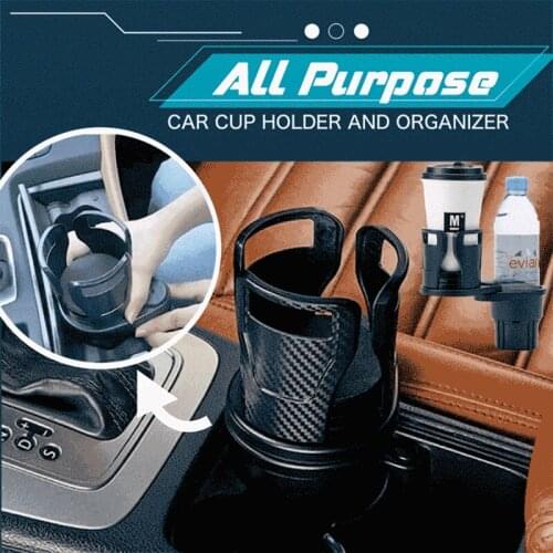 Drink Holder In Car All Purpose Car Cup Holder 2 IN 1 Multifunctional Vehicle-mounted Stand Water Cup Drink Bottle Organizer