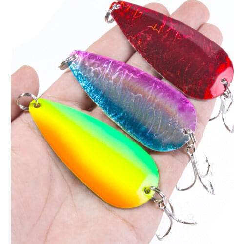 1pcs 73mm 25g Metal Spinner Spoon Fishing Lure Hard Baits Colorful Sequins Noise Paillette Treble Hook Tackle