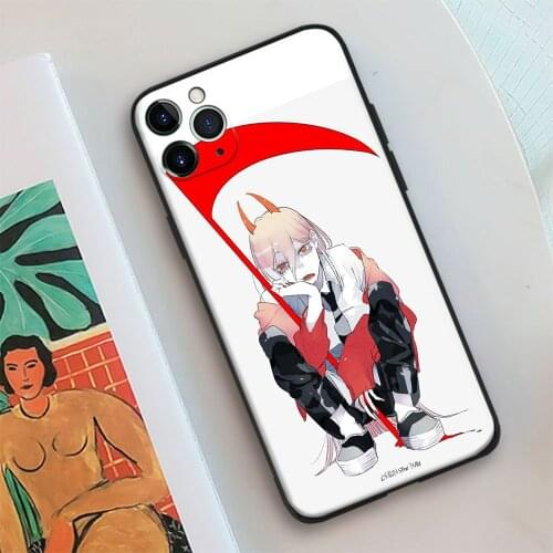 Power Chainsaw Man Anime Glass Soft Silicone Phone Case FOR IPhone SE 6s 7 8 Plus X XR XS 11 12 Mini Pro Max Cover Shell