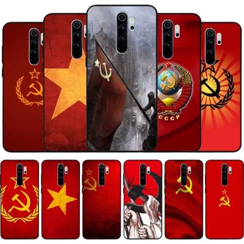 USSR Soviet Emblem black Silicone Phone Case For Redmi note 9 8 7 Pro S 8T 7A Cover