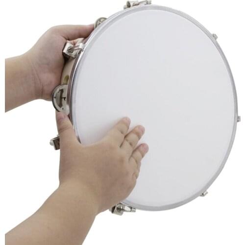 Mounchain 10in Tambourine Capoeira Drum Wooden Music Instrument