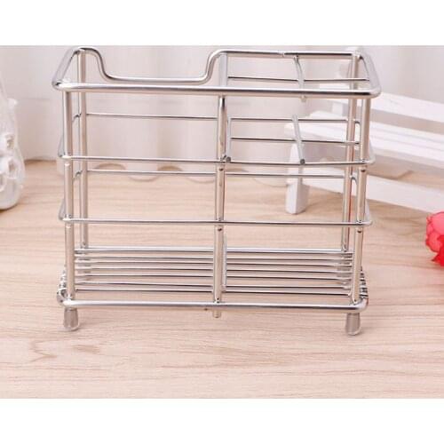 Toothbrush Holder Toiletries Organizer Toothpaste Stand Storage Rack Stainless Steel Bathroom Caddy For Kitchen Household
