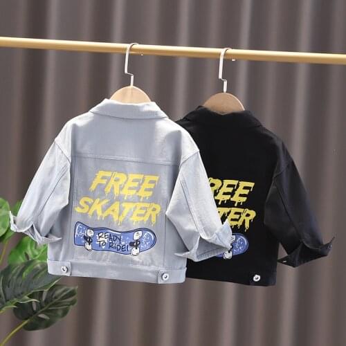 Kids Denim Jacket For Boys Blue / Black Children Clothing Spring Baby Girls Clothes Outerwear Fashion Baby Jean Jacket Coat