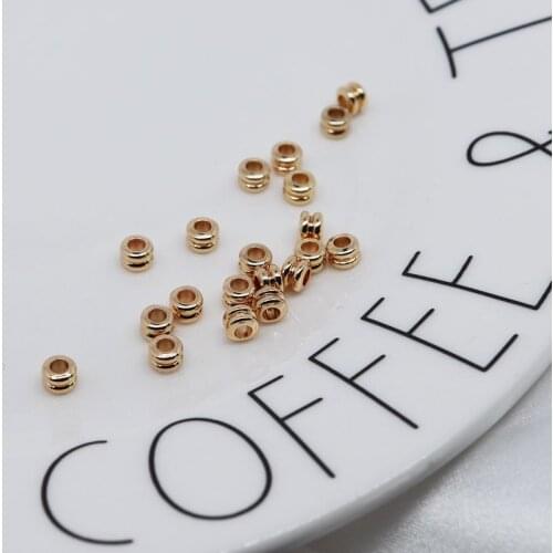 14k copper-clad gold double-layer tire beads handmade diy jewelry accessories bracelet gold beads loose beads jewelry materials