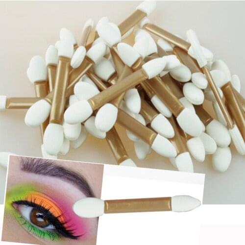 50pcs Two Ends Eyeshadow Applicator Brush Latex Sponge puff brush