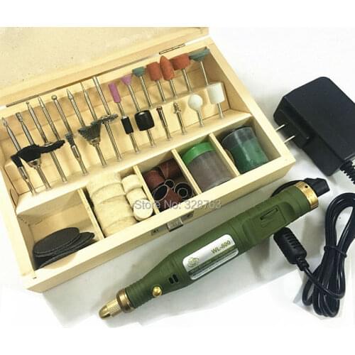 Electric mini drill +100pcs grinding accessories bag+adapter Multifunction Engraving machine Electric tool set kit Free Shipping