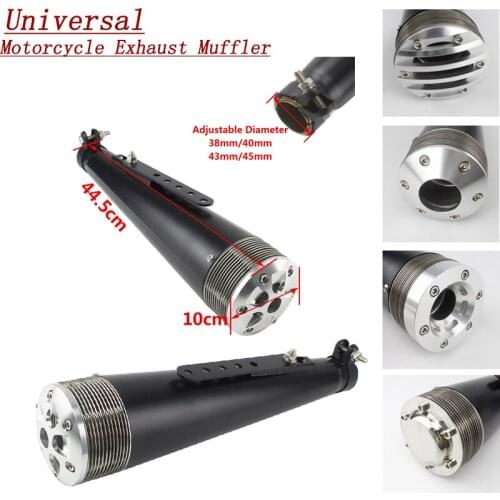 Retro Muffler Silencer For Kawasaki Harley Sportster Dyna Bobber Custom Universal 37-45mm Inlet Exhaust Pipe