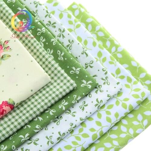 Haisen Green Print Twill Cotton Fabric For Sewing Baby Bedding Dress Skirt DIY/Cushion/ Patchwork Tissue Material 50cmx160cm