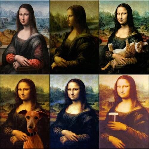 Full Square/Round Drill 5D Diamond Embroidery Mona Lisa Drink Coffee Diamond Painting Rhinestones Mosaic Cross Stitch Home Decor