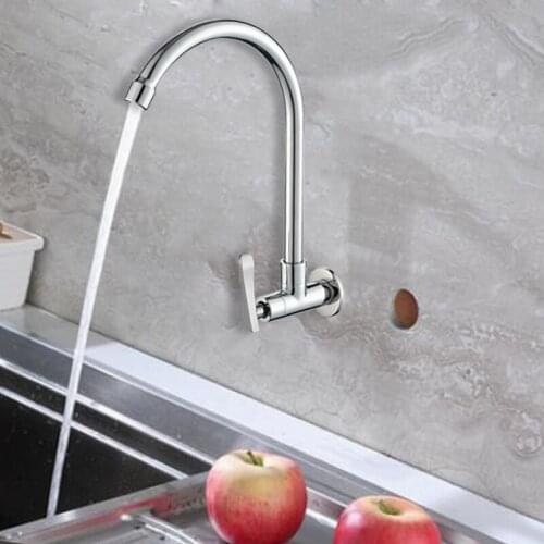 Brass Water Tap Tall Basin Single Lever Chrome Handles Outdoor 360 Cold Steel Wall Faucet Kitchen Sink bathroom faucets