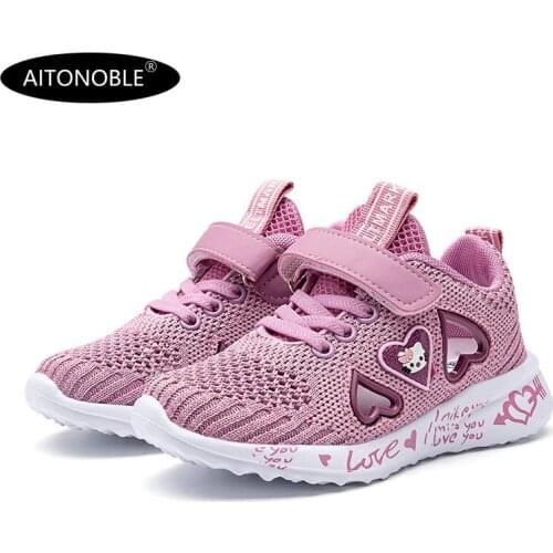 Aitonoble 2020 Summer New Sport Shoes Teenager Sneakers Kids Sport Shoes Fitting Shoes Outdoor Running Shoes