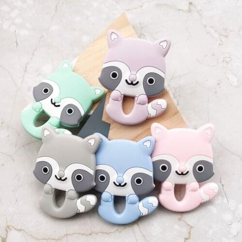 Cute Silicone Teether Animal Baby Teether Pendant Teething Necklace Accessory BPA Free Silicone Teethers Chew Charm Newborn Gift