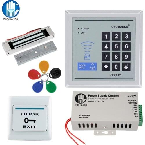 RFID Door Access Control System Kit Set Frequency 125KHz Wiegand 26 Keypad+Electric Magnetic/Strick/Bolt Lock with 5pcs Key Tags