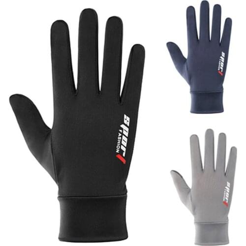 Ice Silk Non-Slip Gloves Breathable Outdoor Sports Driving Riding Touch Screen Gloves Thin Anti-UV Sunscreen Protective Gloves