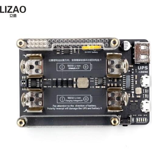 New UPS 18650 Power Extension Board With RTC, Measurement, 5V Output Serial Port Fan HAT For Raspberry pi