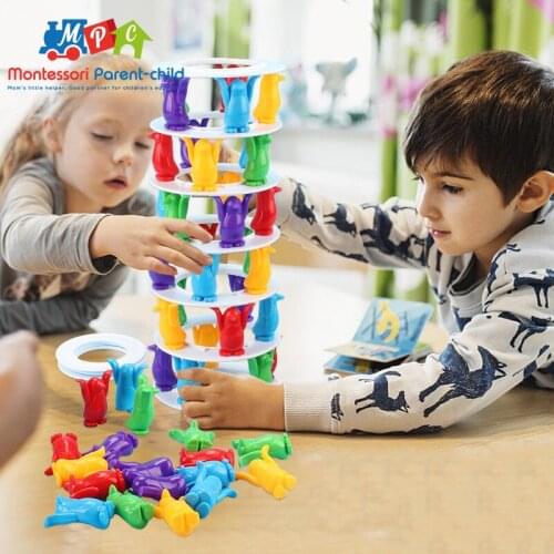 Penguin Tower Collapse Balance Game Toy for Children Party Family Funny Games Crazy Penguin Crash Tower Thrill Challenge Toy