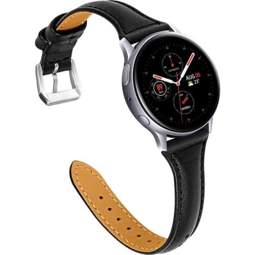 Slim Genuine Leather Band For Samsung Galaxy Watch 3 Active 2 44mm 40mm Strap For Amazfit GTR 2 Huawei Watch GT 2 Pro Watchbands