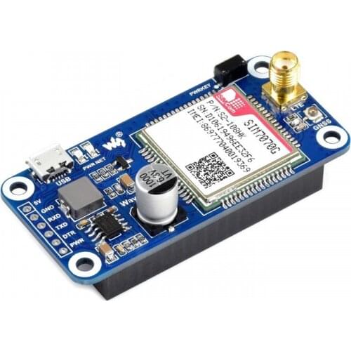 SIM7070G NB-IoT/Cat-M/GPRS HAT For Raspberry Pi 4/3 Zero/Zero W Global Band Support With GNSS Positioning