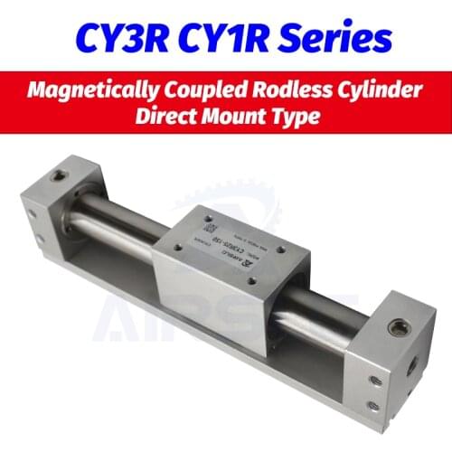 SMC type CY3R6 CY1R10 Magnetically Coupled Rodless Cylinder Direct Mount Type Bore 6 10mm stroke 50-300mm Built-in magnet AIRSLG