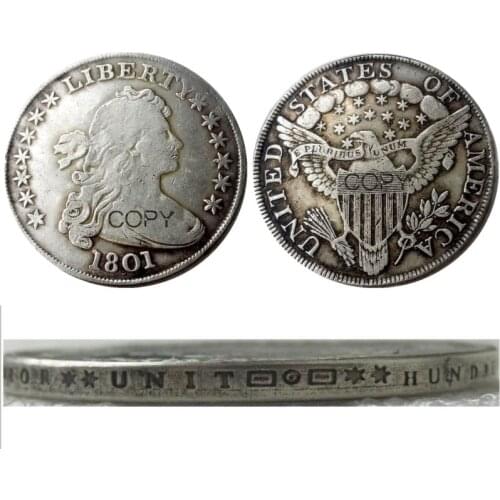US 1801 Draped Bust Dollar Silver Plated Copy Coin