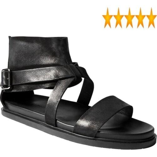 Style Gladiator British Men Genuine Leather Platform Sandals Luxury Summer Beach Casual Shoes Sandalias Hombre Plus Size