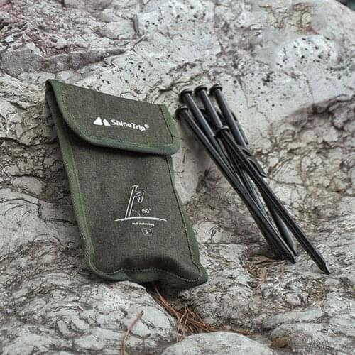 Outdoor Camping Tent Pegs Bag Oxford Cloth Hammer Wind Rope Tent Nail Storage Pouch Travelling Storage Supplies Accessories Tool