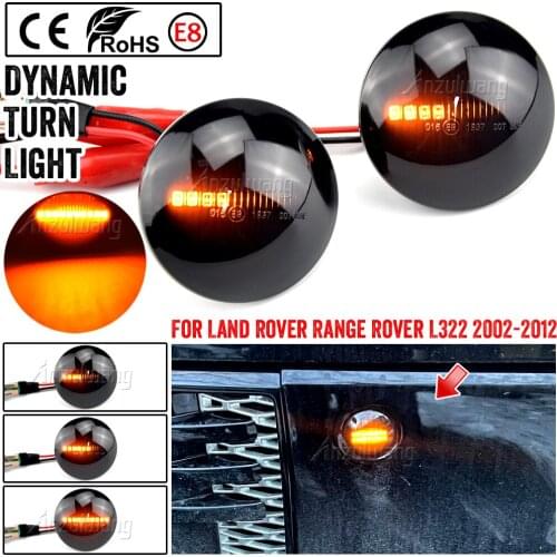 2X Crystal Smoked Side Marker LED Turn Signal Light For Range Rover L322 2002-2012 XGB500020A XGB500020 IRR/RA12L32202SM