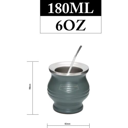 Yerba Mate Gourds Stainless Steel Calabash Cups Kits Double Wall Heat Insulation Mug With Straw And Cleaning Brush