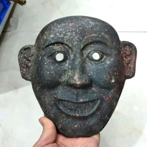 Vintage Bronze Mask Ancient Decoration Wall Hanging Ward off evil spirits Face Churinga