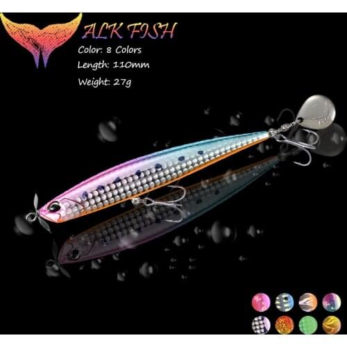 WALK FISH 110mm/27g Pencil Fishing Lure VIB Sinking Hard Bait 3D Eyes Wobbler Treble Hook Minnow Japanese Quality Fishing Tackle