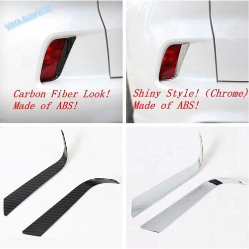 Fit For Ford Escape / Kuga 2020 2021 Chrome Carbon Fiber Car Rear Fog Light Eyebrow Cover frame Trim ABS Exterior Accessories