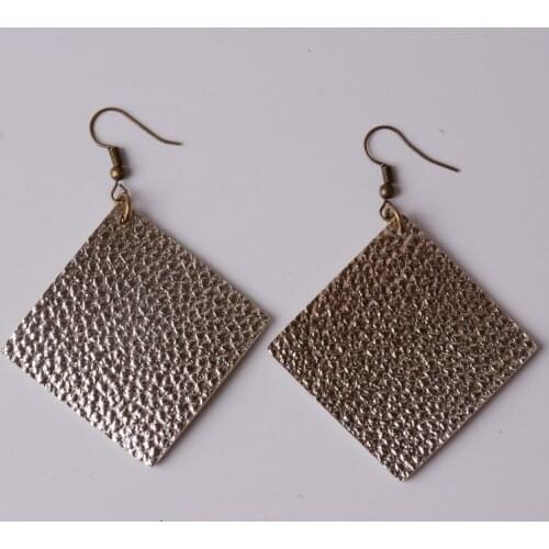 Rainbery New Arrival Simple Geometric PU Leather Dangle Earrings Drop Big Leather Earrings For Women JE0604