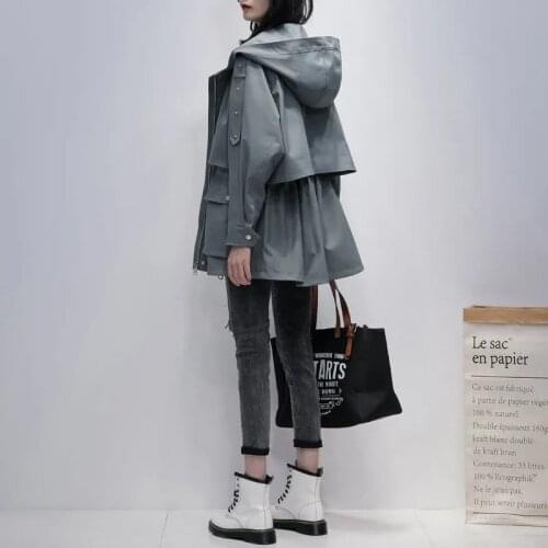 2021 Fashion Long Coat Woman Solid Trench Coat Korean Hooded Female Windbreaker Spring/Autumn Oversize Zipped Coat