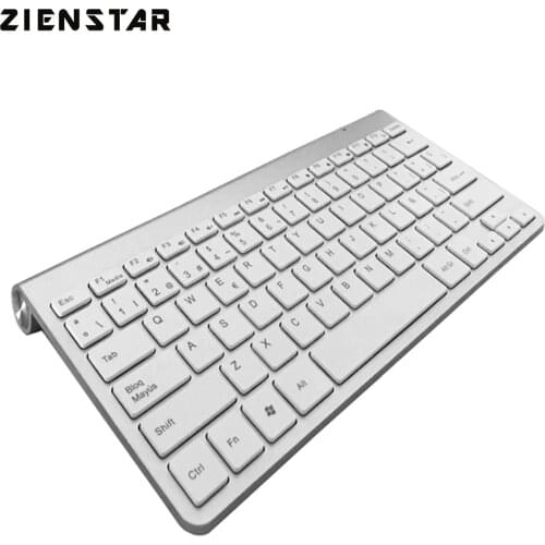 Zienstar Spanish Language Ultra slim 2.4G Wireless Teclado for Macbook/PC computer/Laptop /Smart TV with USB Receiver