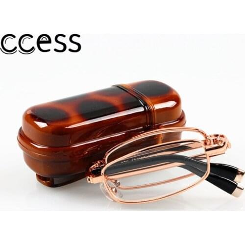 +1.0 ,+1.5,+2.0,+ 2.5 To 4.0 Portable Folding Presbyopic Glasses for Mens and Womens Diopter Reading Glasses Metal Frame