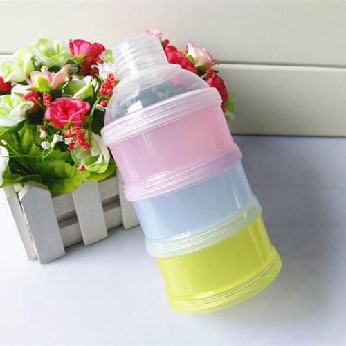 1PCS Portable Baby food storage Milk Powder Container Three milk box baby removable tiered box baby Bottle Container grid leak